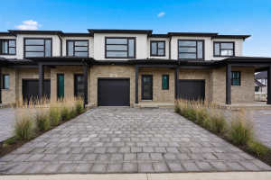 The exterior of Fox Grove two storey townhomes for sale in North London, ON.